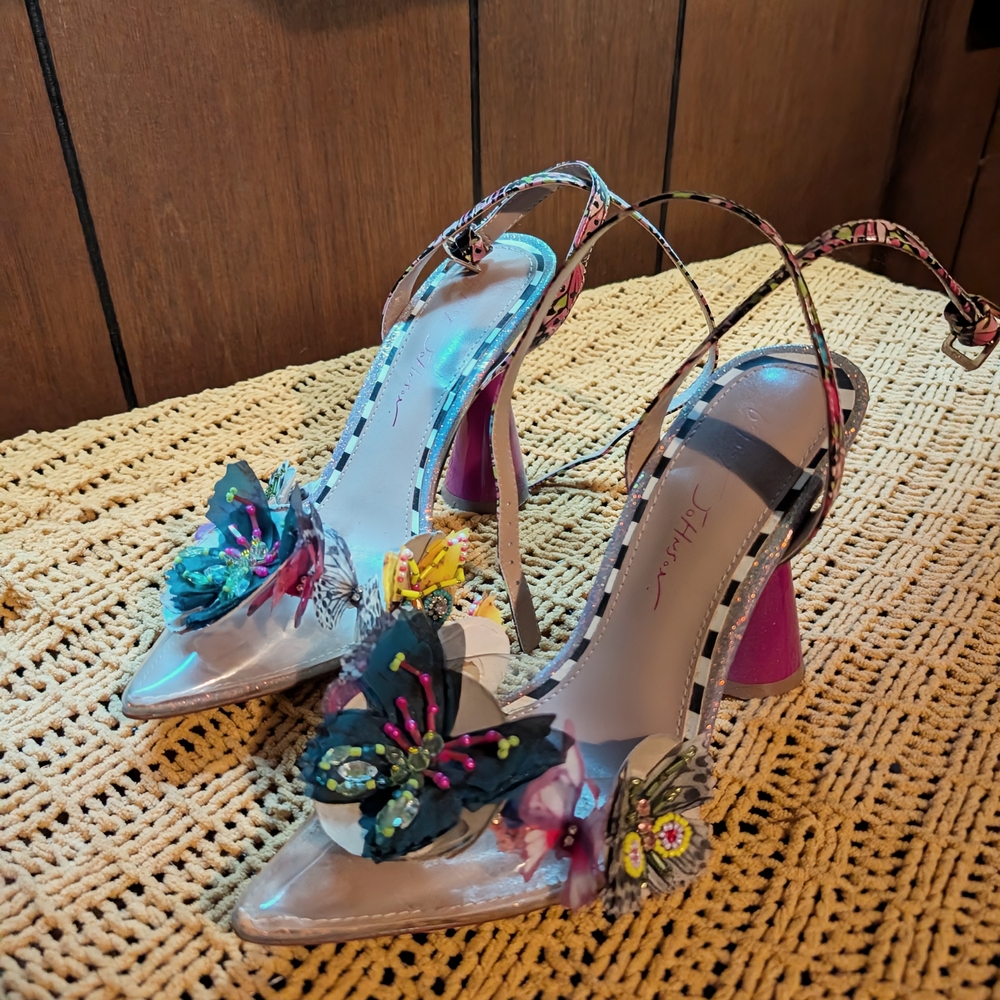 Betsey Johnson Floral Embellished Heels